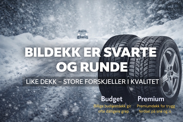 Budsjettdekk og premium vinterdekk p&aring; sn&oslash;f&oslash;re &ndash; store forskjeller i grep og sikkerhet.